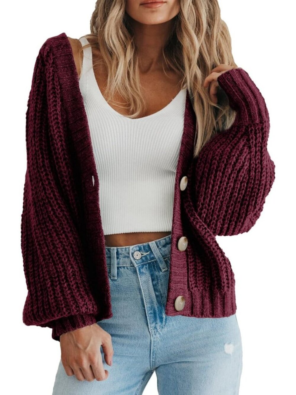 Cozy Chunky Knit Open Front Cardigan Sweater for Fall Outfits & Layering